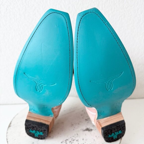 Lane CHASE THE WIND Womens Cowboy Bootie 11 Western Pink Cowgirl Short Boots - Picture 8 of 11